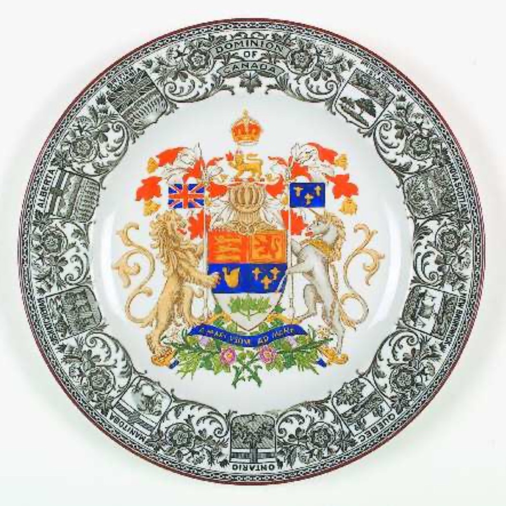 Wedgewood Dominion Of Canada Coat Of Arms Plate Collectible Dish Canadian